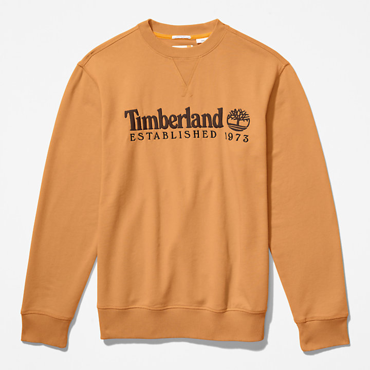 Est. 1973 Sweatshirt mit Rundhalsausschnitt und Logo für Herren in Gelb-