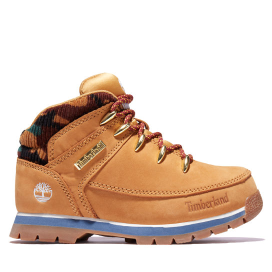 Euro Sprint Mid Hiker for Junior in Yellow/Camo | Timberland