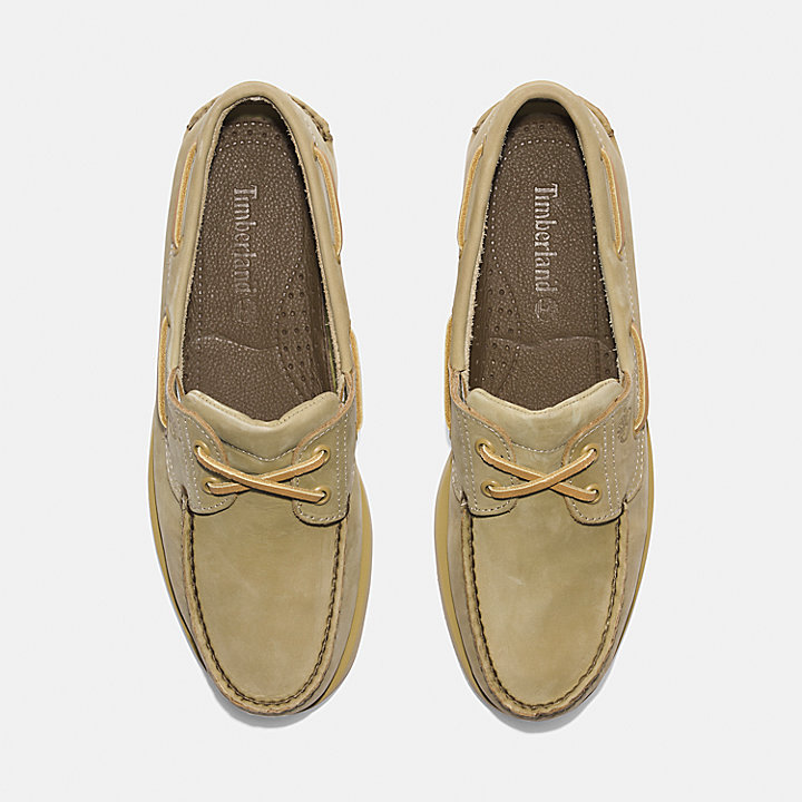 Classic Leather Boat Shoe for Men in Light Beige