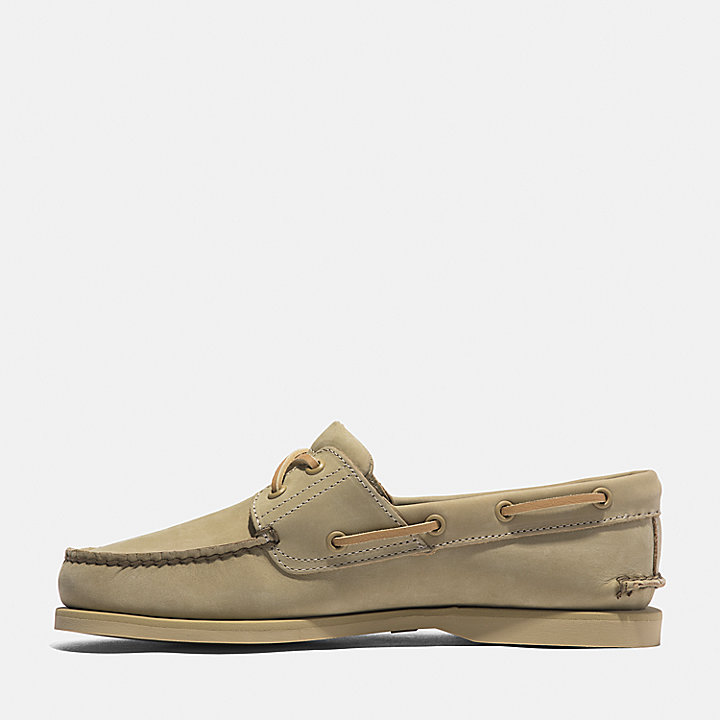 Classic Leather Boat Shoe for Men in Light Beige
