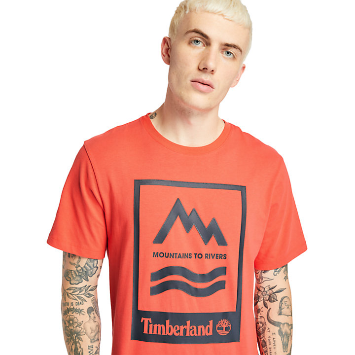 Camiseta Mountain-to-River para Hombre en rojo-