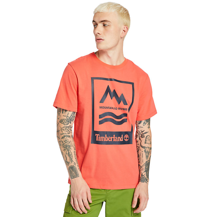 Mountain-to-River T-Shirt for Men in Red-