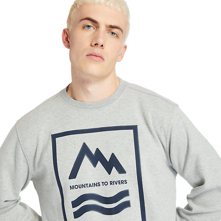 Mountain-to-River Sweatshirt für Herren mit Grafik in Grau-