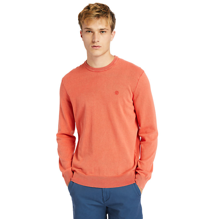 Felpa da Uomo garment-dyed in color corallo-