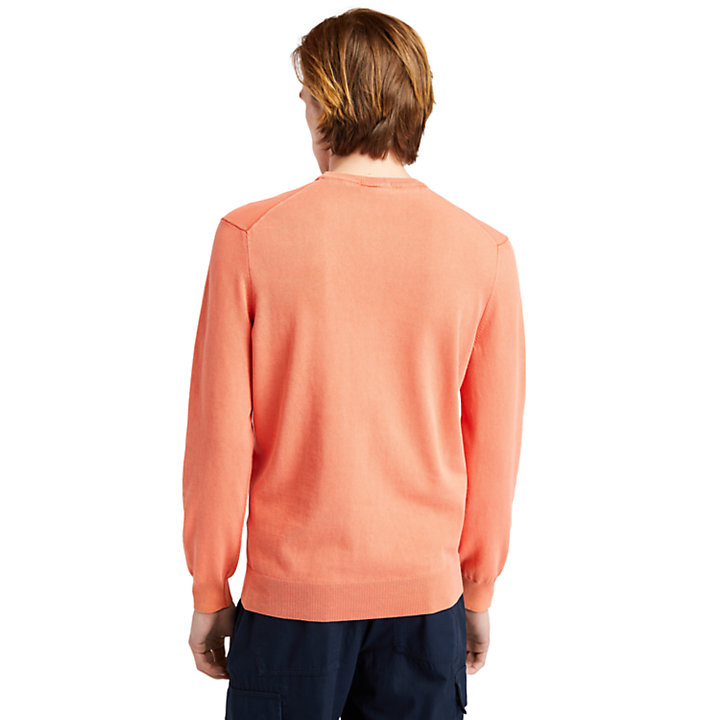 Leichter gewaschener Pullover für Herren in Orange-