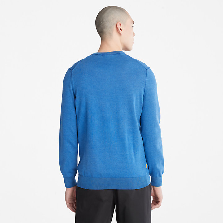 EK+ trui met ronde hals voor heren in blauw-