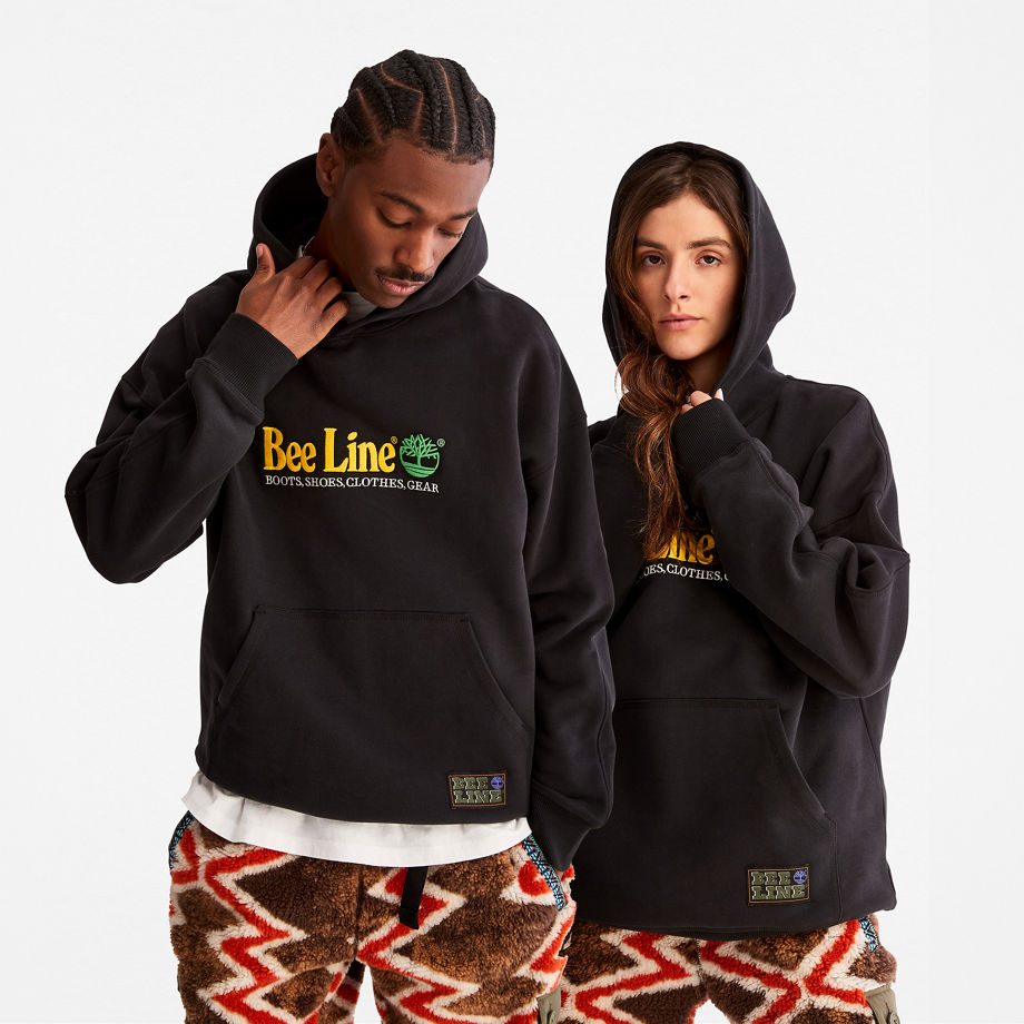 Bee Line X Timberland Logo Hoodie In Black Black Men, Size L