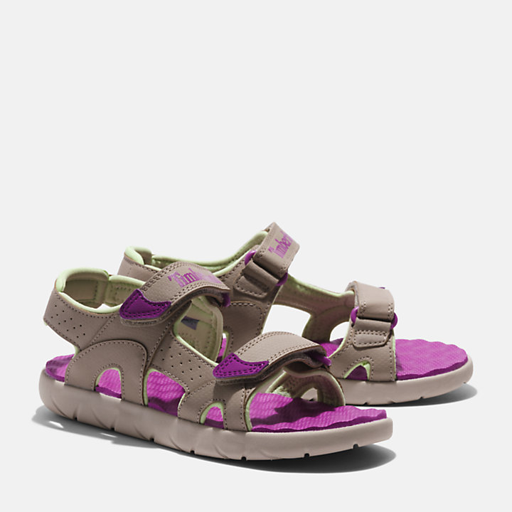 Perkins Row 2-Strap Sandal for Junior in Beige/Purple-
