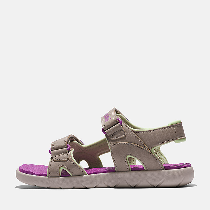 Perkins Row 2-Strap Sandal for Junior in Beige/Purple