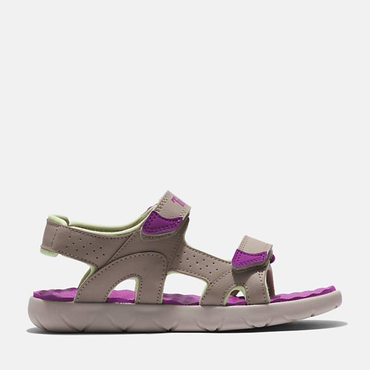 Perkins Row 2-Strap Sandal for Junior in Beige/Purple-