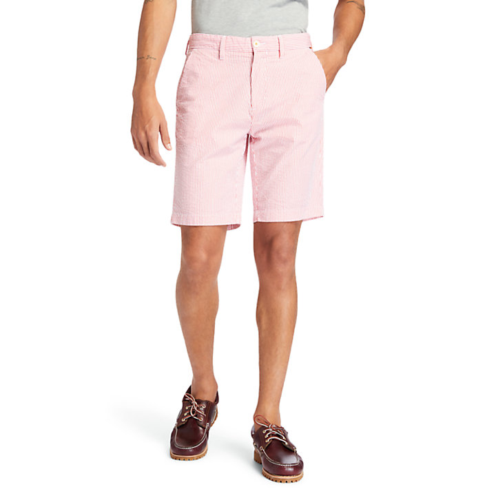 Seersucker Shorts for Men in Red-