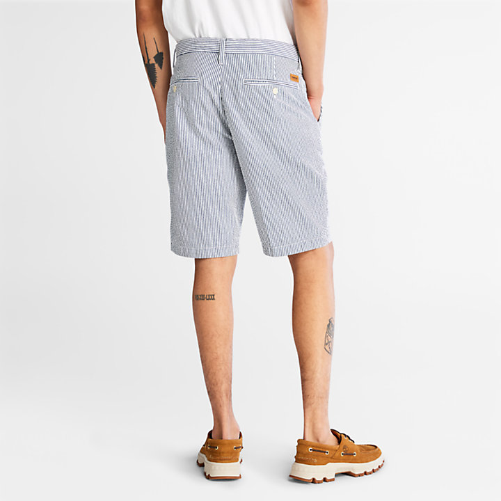 Seersucker Shorts for Men in Blue-