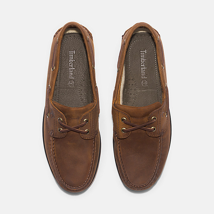 Classic Leather Boat Shoe for Men in Medium Brown