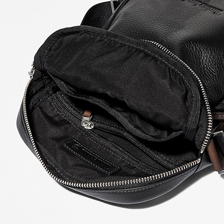 Tuckerman Contemporary Leather Crossbody Bag in Black