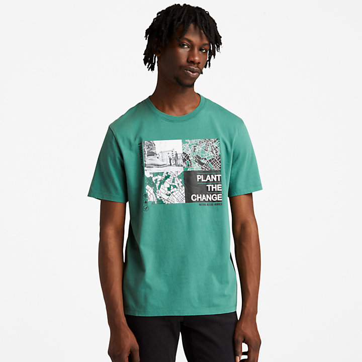 Camiseta con Estampado Gráfico Nature Needs Heroes™ para Hombre en verde-