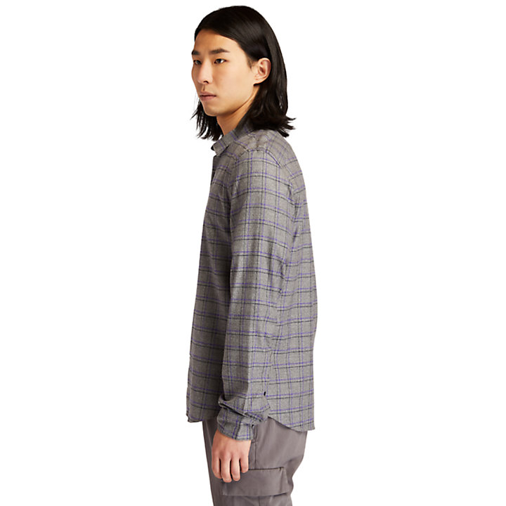 Flannel Checked Shirt for Men in Grey-