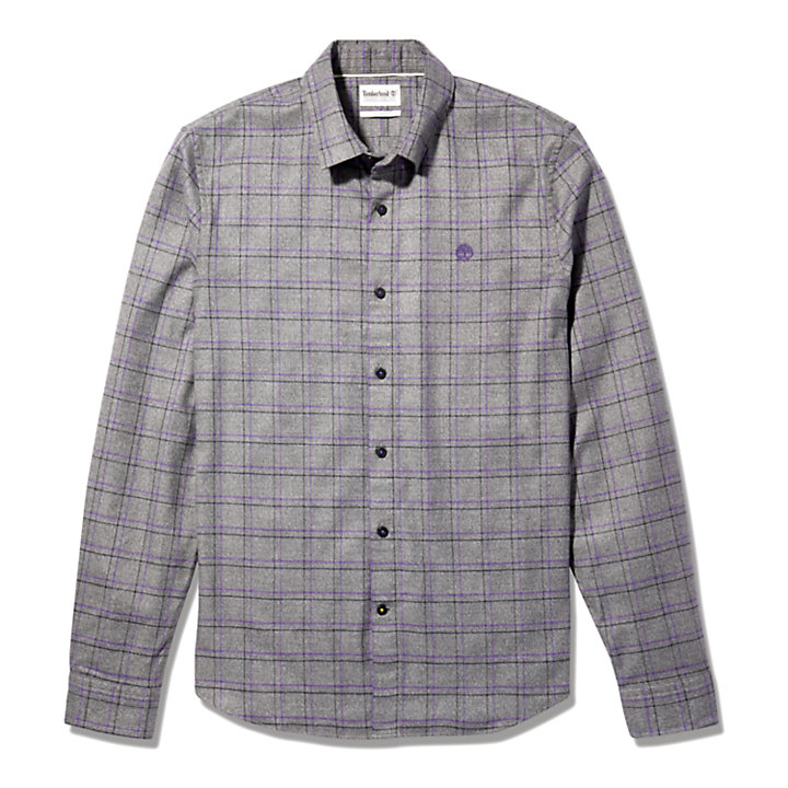 Flannel Checked Shirt for Men in Grey-