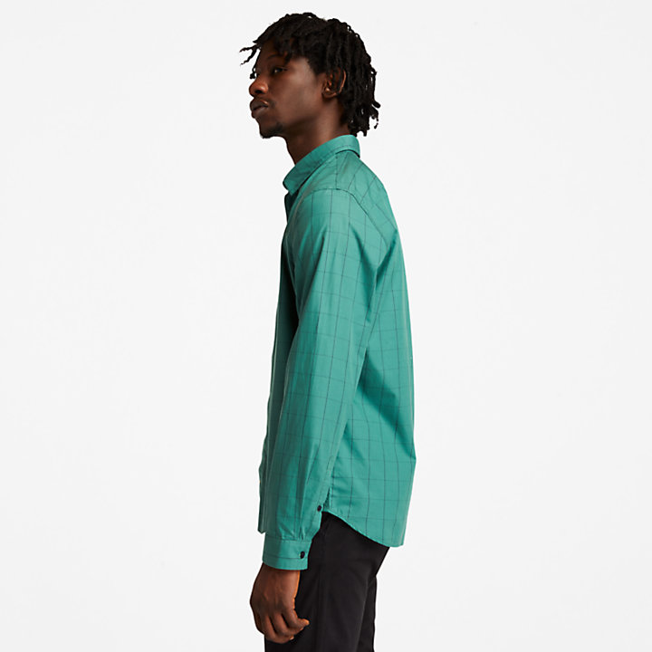 Chemise à carreaux en Tencel™ pour homme en vert-