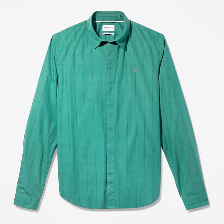 Chemise à carreaux en Tencel™ pour homme en vert-