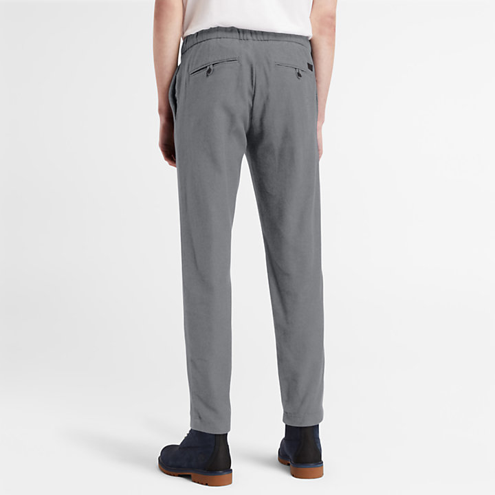 Warm-feel Cotton Trousers for Men in Grey-