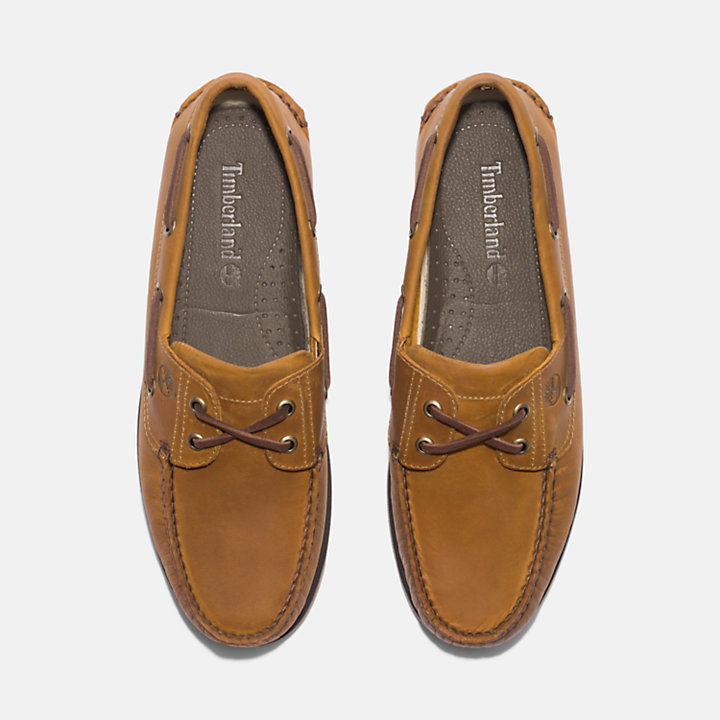 Classic Leather Boat Shoe for Men in Yellow-