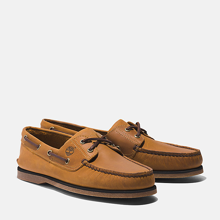 Classic Leather Boat Shoe for Men in Yellow