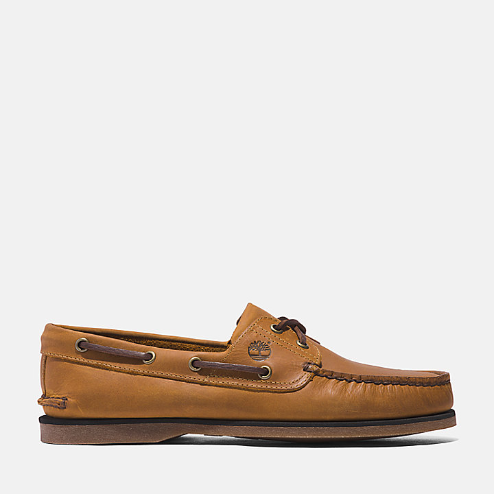 Classic Leather Boat Shoe for Men in Yellow