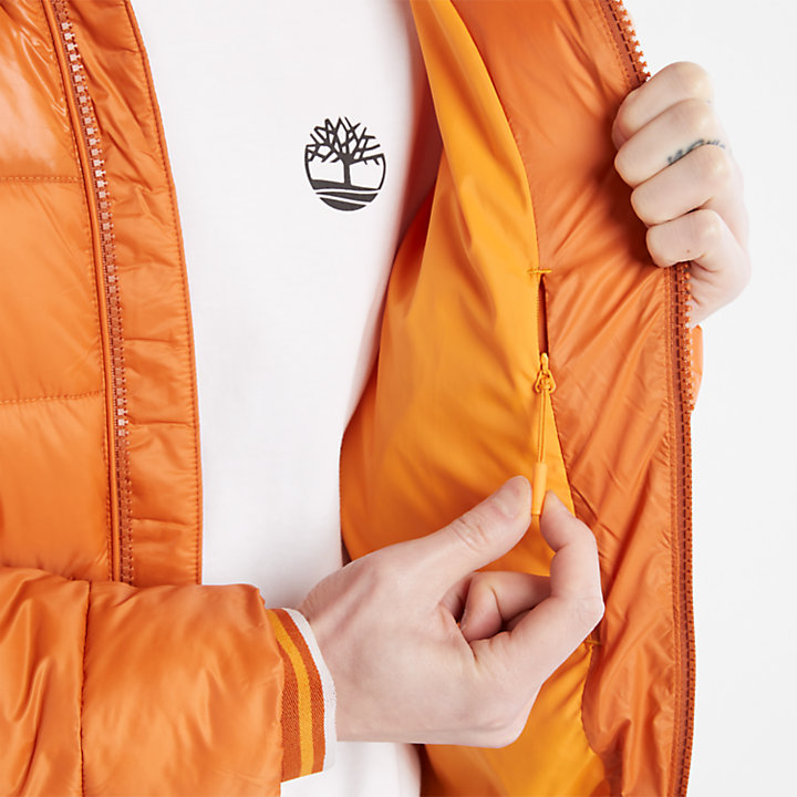 Doudoune semi-épaisse à capuche Garfield pour homme en orange-