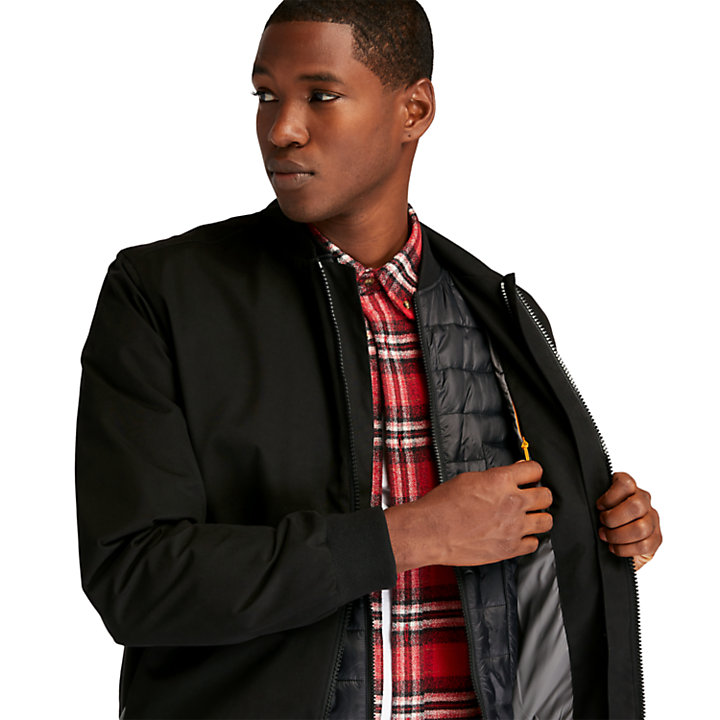 3-in-1 Insulated Bomber Jacket for Men in Black-