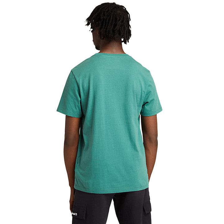 T-shirt en coton biologique pour homme en vert-