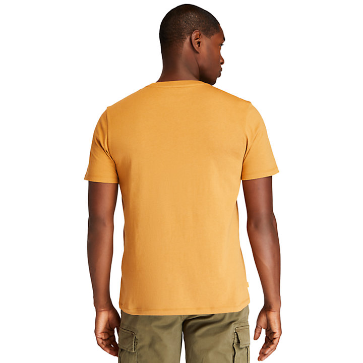 T-shirt en coton biologique pour homme en jaune-