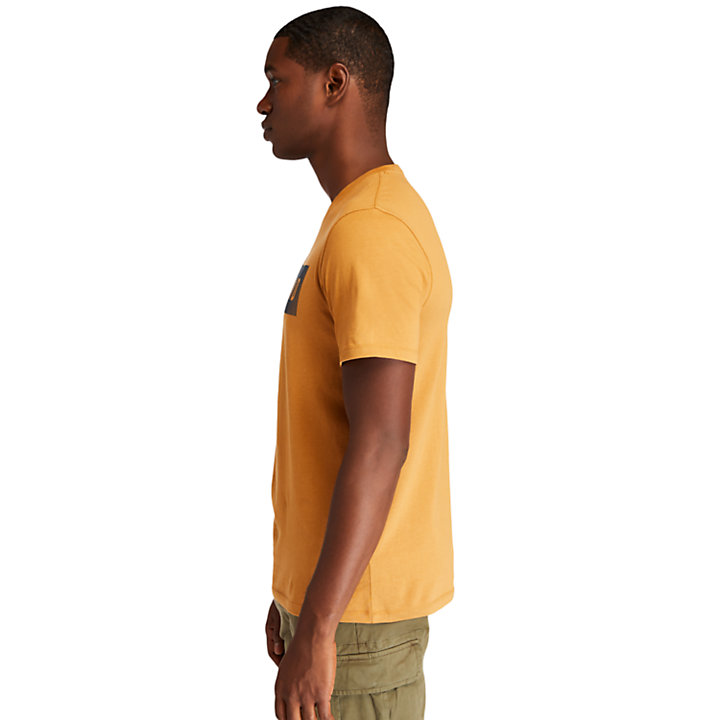T-shirt en coton biologique pour homme en jaune-