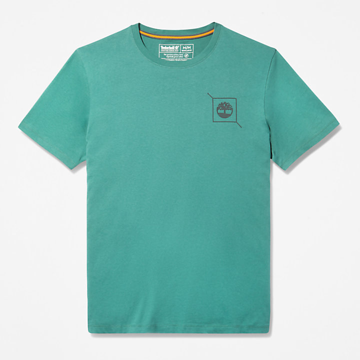 Back-Graphic Logo T-Shirt for Men in Green-