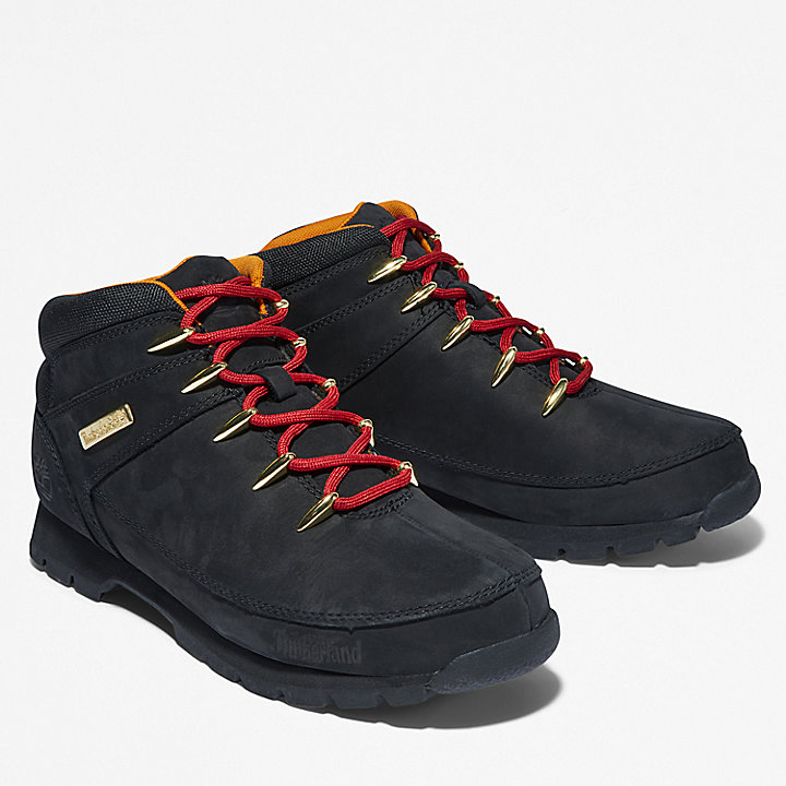 Chaussure de randonnée Euro Sprint à lacets rouges pour homme en noir