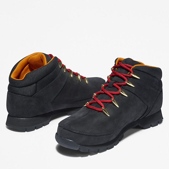Chaussure de randonnée Euro Sprint à lacets rouges pour homme en noir-