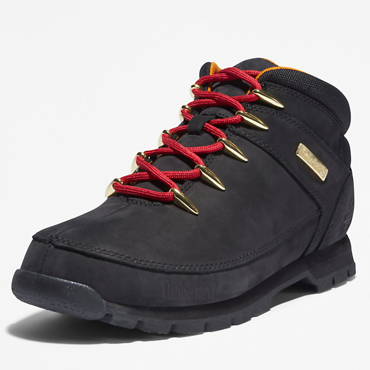 Botas de Montaña con Cordones Rojos Euro Sprint para Hombre en color negro-