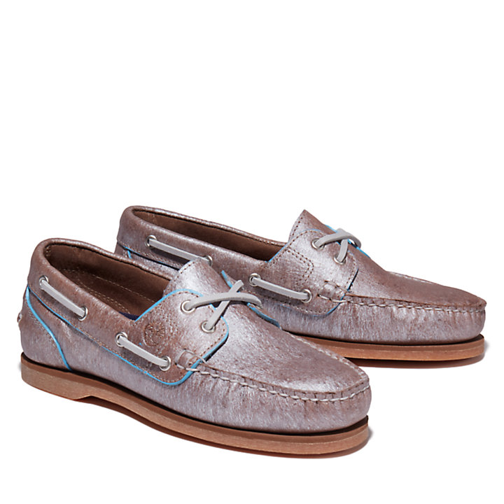 EK+ Classic Boat Shoe for Women in Silver-