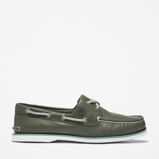 Chaussure bateau à 2 œillets Timberland® Classic pour homme en vert foncé | Timberland