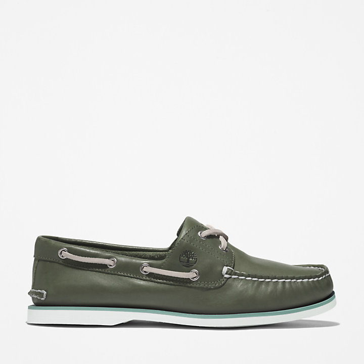 Timberland® 2-Eye Classic Boat Shoe for Men in Dark Green-