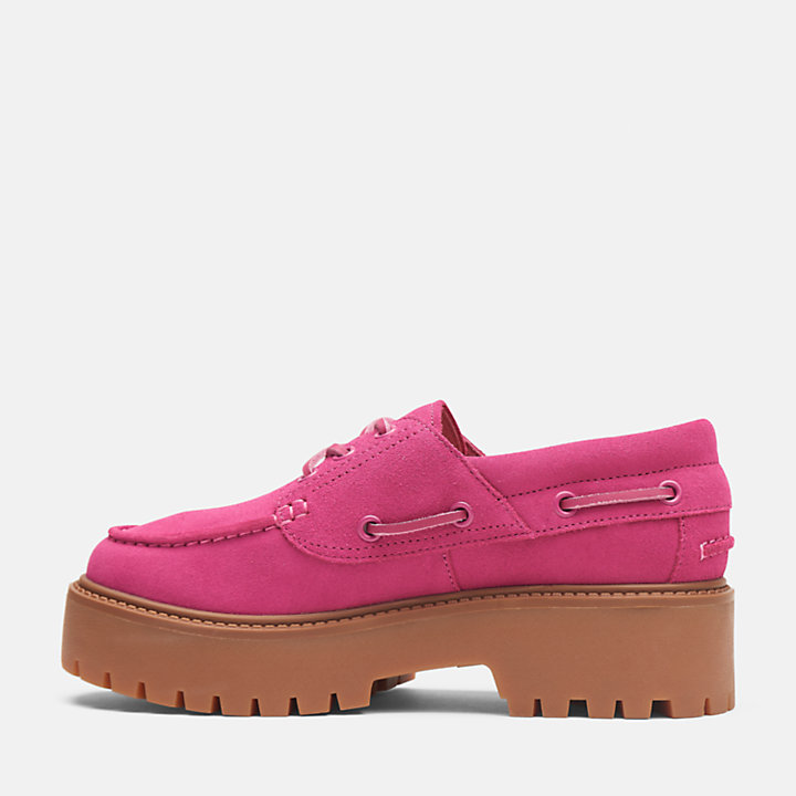 Stone Street Boat Shoe for Women in Dark Pink-