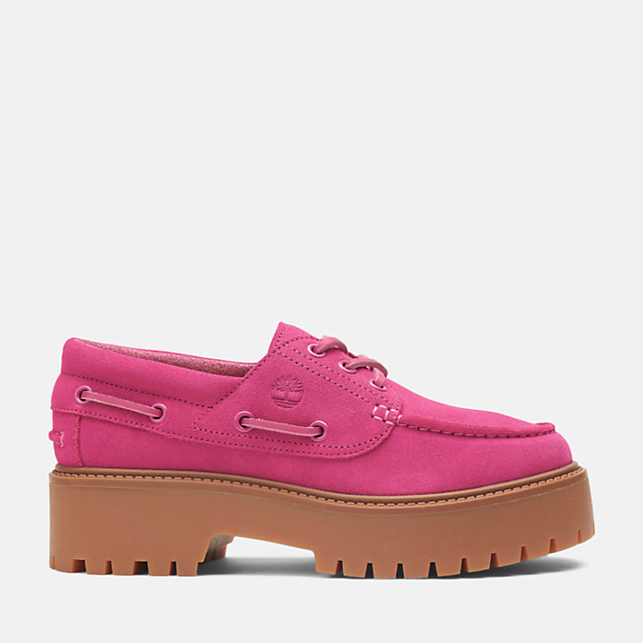 Stone Street Boat Shoe for Women in Dark Pink-
