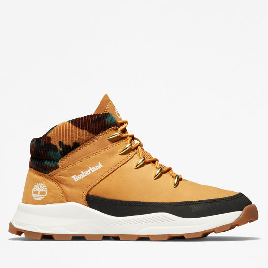 Brooklyn High Top Trainer for Junior in Yellow/Camo | Timberland