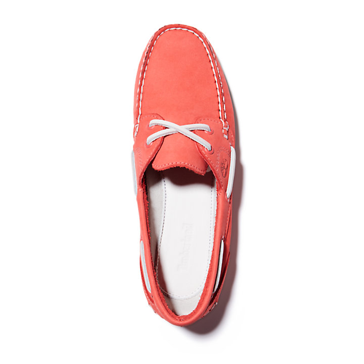 Classic 2-Eye Boat Shoe for Women in Red-