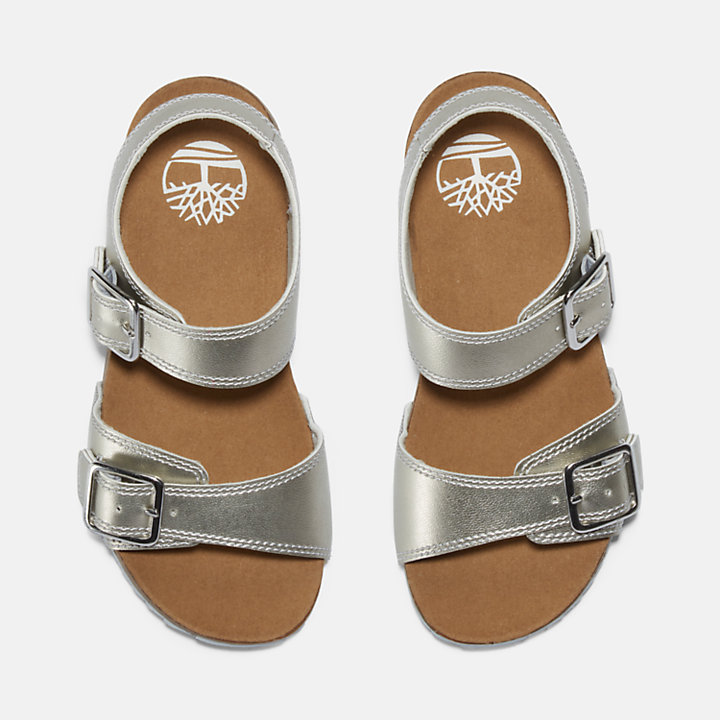 Castle Island Backstrap Sandal for Youth in Silver-