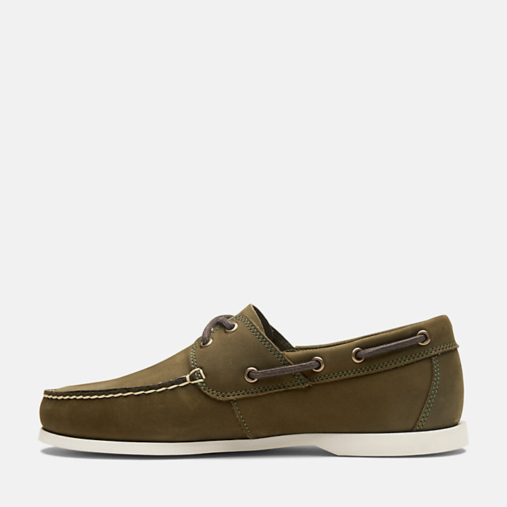 Cedar Bay Boat Shoe for Men in Dark Green-