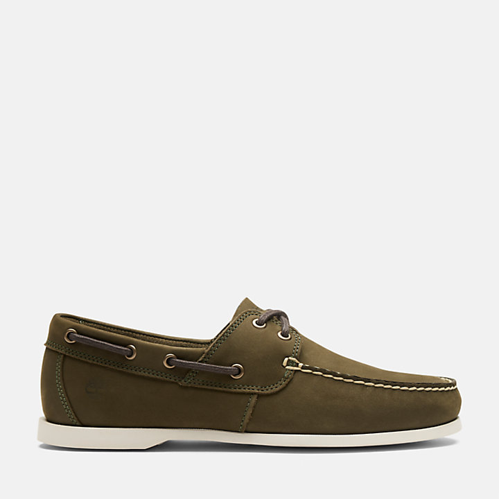 Cedar Bay Boat Shoe for Men in Dark Green-