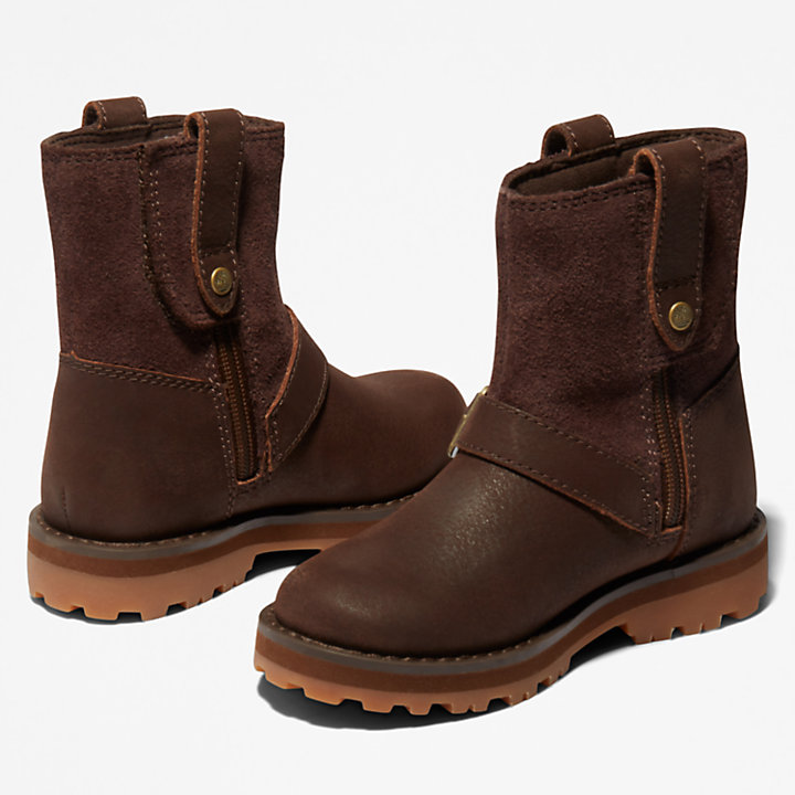 Courma Kid Side-zip Winter Boot voor peuters in donkerbruin-