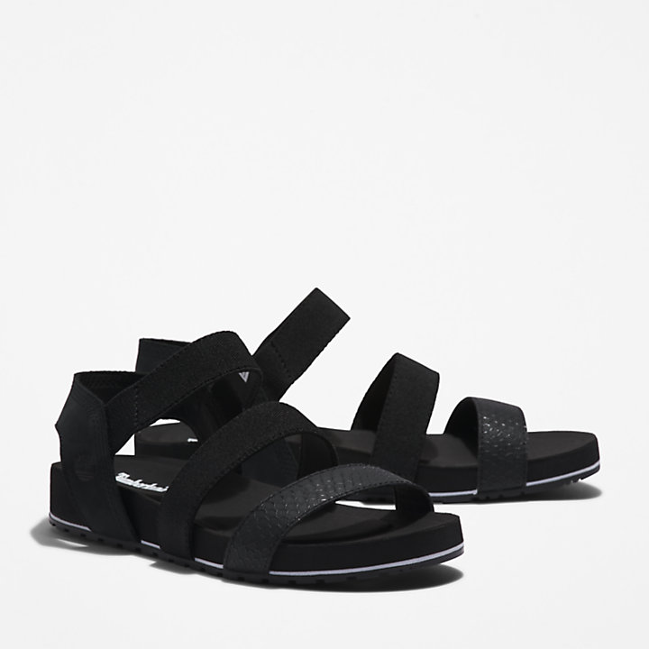 Malibu Waves Sandaal met enkelbandje voor dames in zwart-