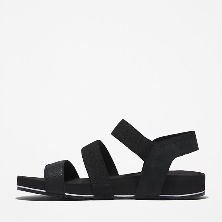 Malibu Waves Sandale mit Knöchelriemchen für Damen in Schwarz-