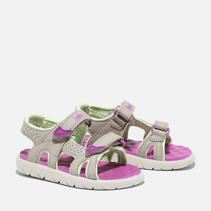 Sandalo con Doppio Cinturino Perkins Row da Bambino (dal 20 al 30) in grigio e rosa-